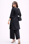 Classic Black Linen Kurta Palazzo Set for Women