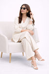 Ivory Linen Kurta Palazzo Set for Women