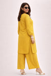 Mustard Yellow Linen Kurta Palazzo Set for Women