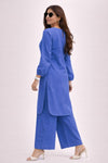 Royal Blue Linen Kurta Palazzo Set for Women