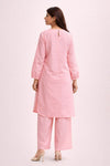 Soft Pink Linen Kurta Palazzo Set for Women