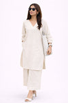 Ivory Linen Kurta Palazzo Set for Women